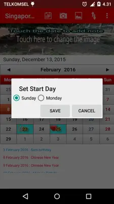 Singapore Calendar android App screenshot 2