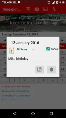 Singapore Calendar android App screenshot 3